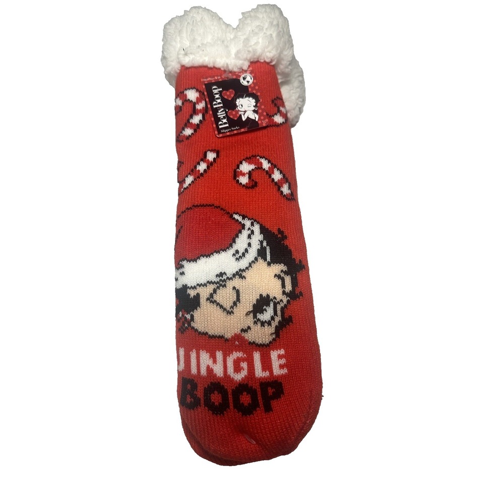 1 pair betty boop slipper socks grippers size 4-10
